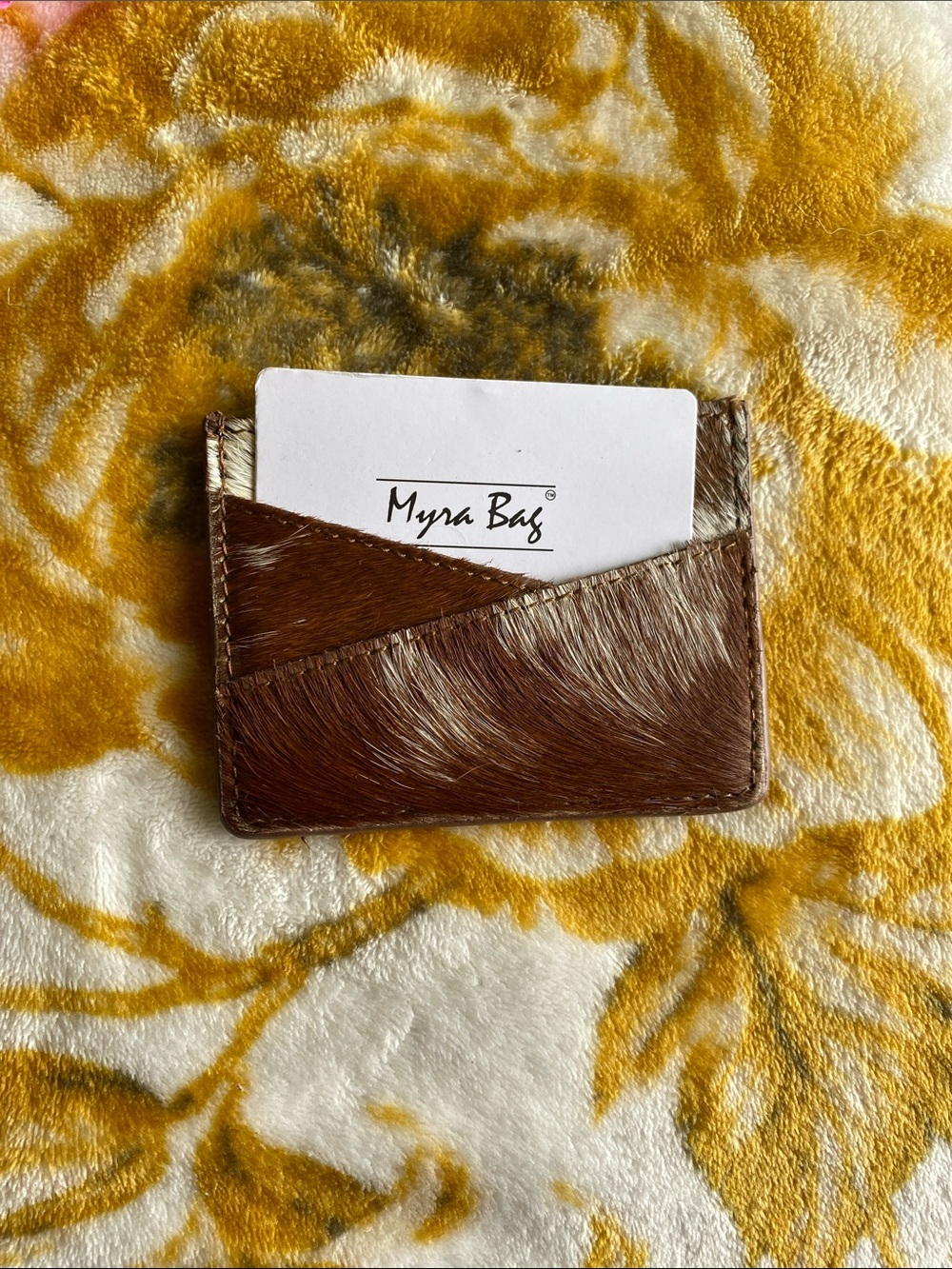 Myra Bag Brown Hair-On Leather Card Sleeve